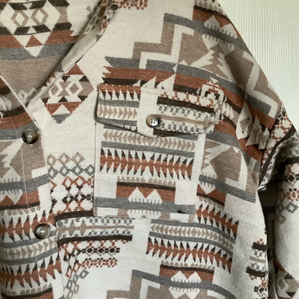 Tribal Print Button-Up Jacket - image 4